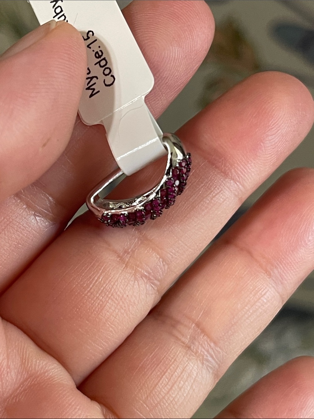 Natural Ruby from Myanmar round diamond cut gemstone in 925 silver Pendant - Picture 5 of 8